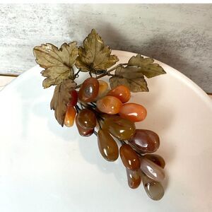 Jade grape cluster amber colored MCM Vintage